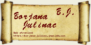 Borjana Julinac vizit kartica